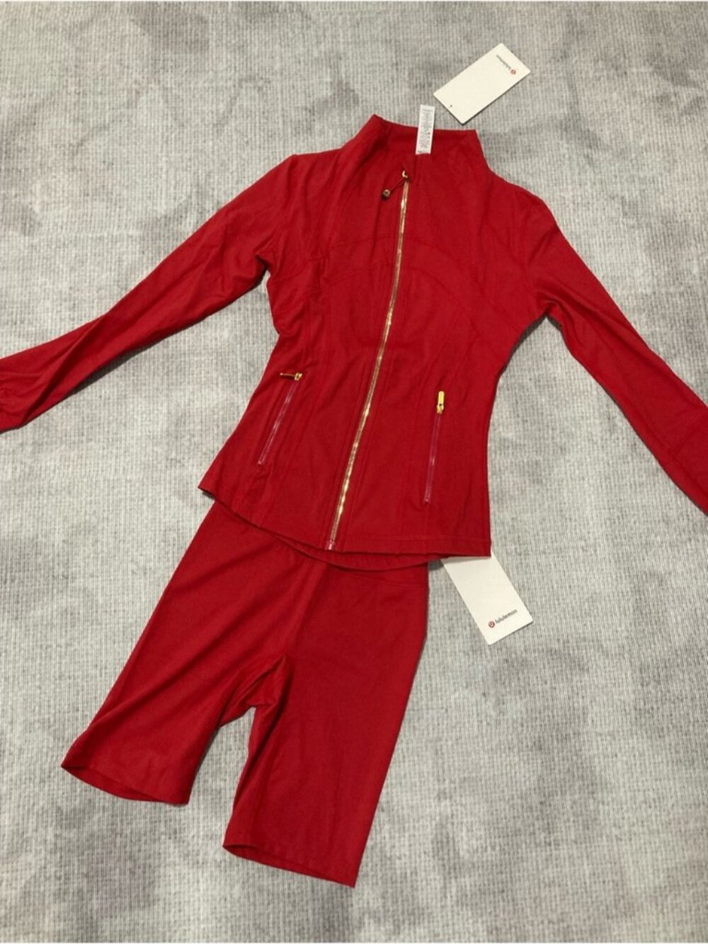 lululemon athletica Red Active Jacket with Matching Capris